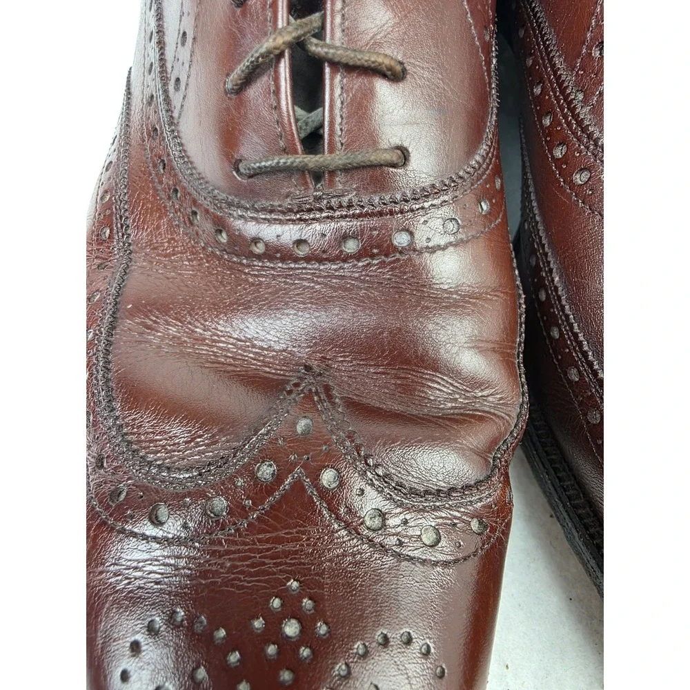 Allen‎ Edmonds Chester Burgundy Wingtip Oxford Dress Shoes Men's Size 9.5 B